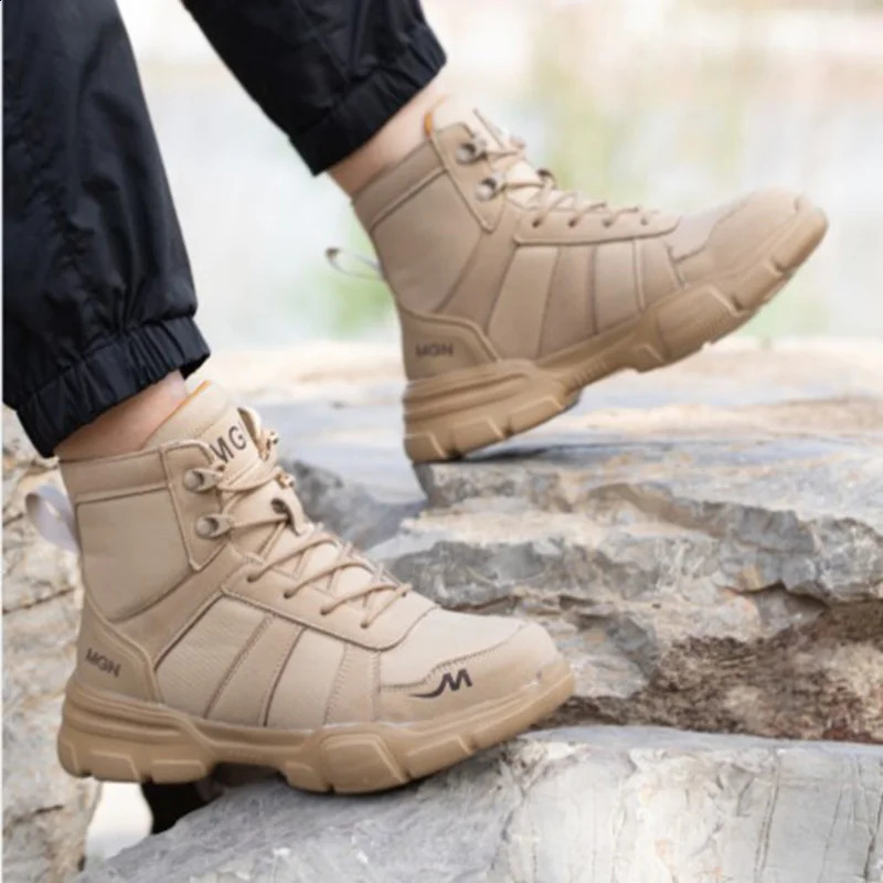 Work Boots Indestructible Safety Shoes Men Steel Toe Shoes Puncture-Proof Protective Footwear Non Slip Construction Shoes 250120