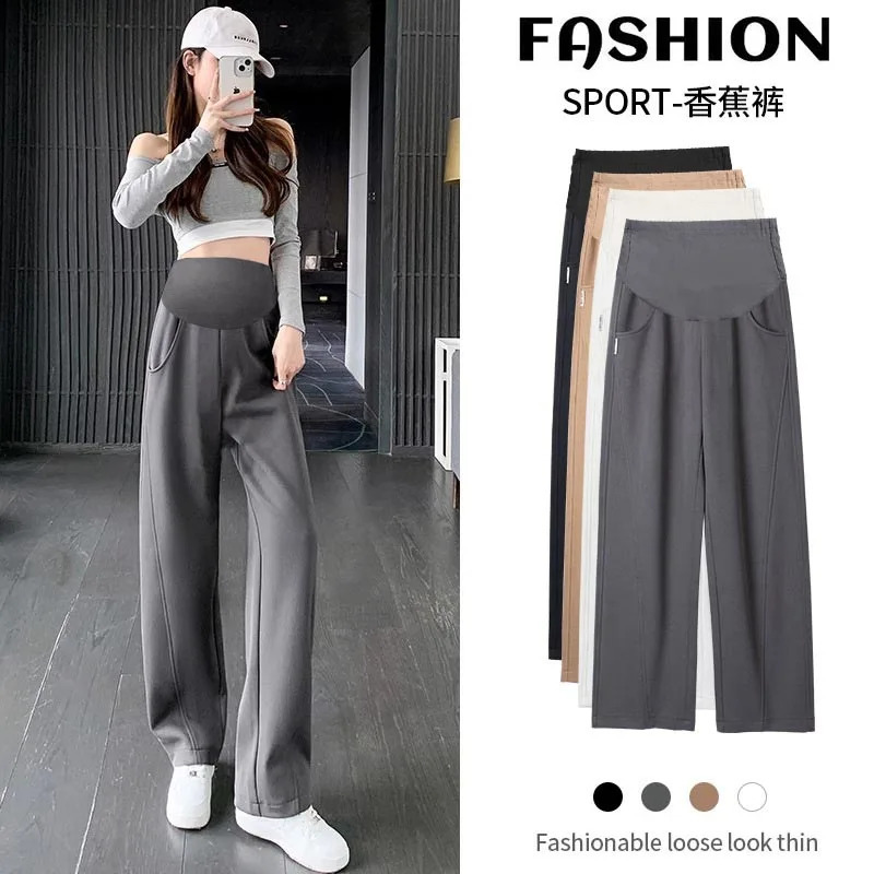 Maternity Pants for Pregnancy Pants Spring Autumn Style Casual Trousers For Pregnant Women Belly Supportive Underwear Outerwear 250206