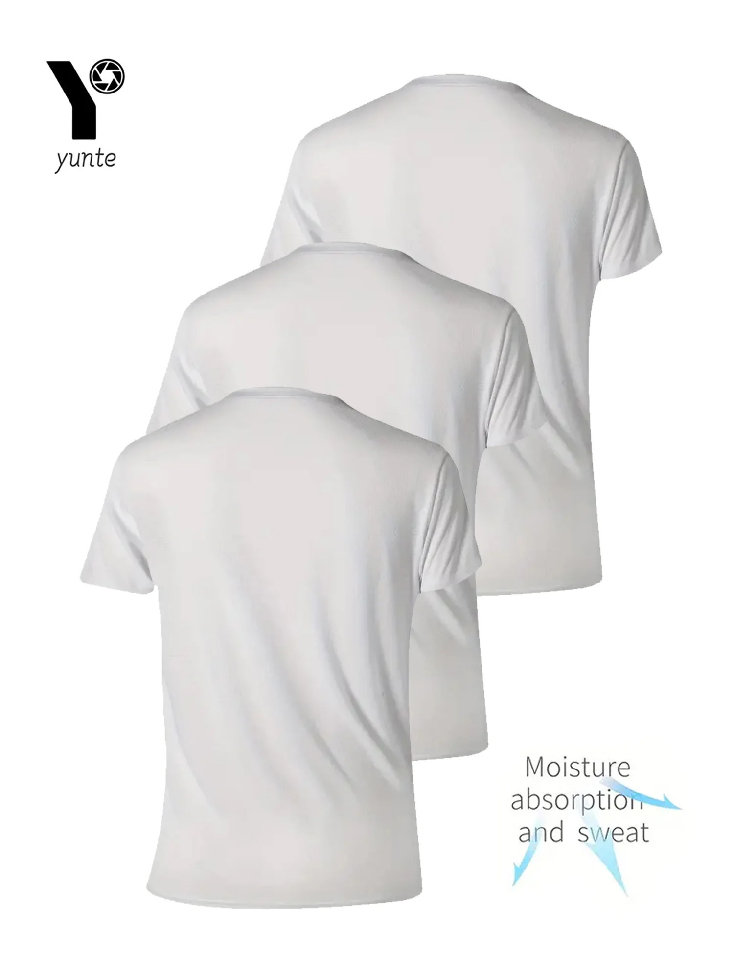 Round Neck TShirt 3Piece White UltraLight Mens QuickDrying Breathable SweatAbsorbent Shirt Suitable for Fitness Gym and Ru 250120