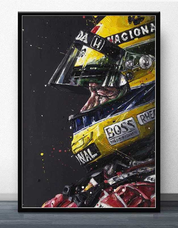 Ayrton Senna F1 Formula 1 Star Race Car World Champion posters and prints Canvas Painting Wall Pictures For Living Room CuadrosC250102