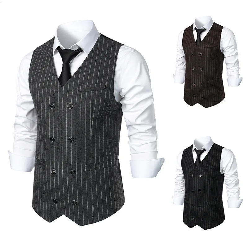 Spring and Autumn Mens Suit Vest Casual British Style Fashion Retro Suit Vest Instagram Trend 250206