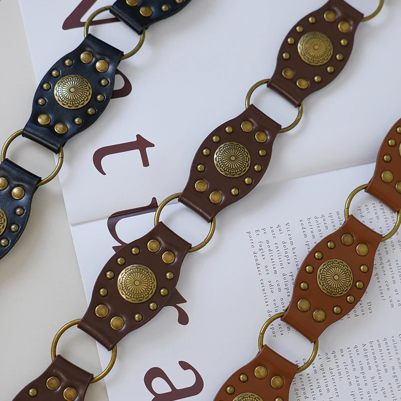 Y2k spicy American niche personality wide belt womens dress decoration 2024 belt womens style style 250107