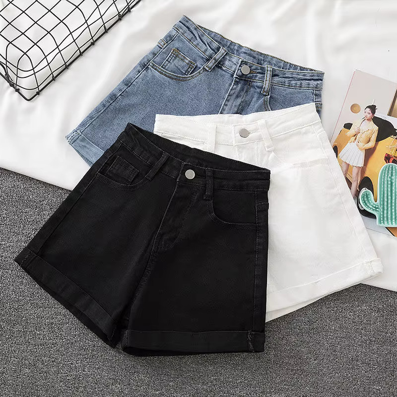 ITOO Summer New Designer Casual Denim With Pocket Button High Waist A-e Jeans Shorts Fashion Loose Women's Office Denim Shorts 2025