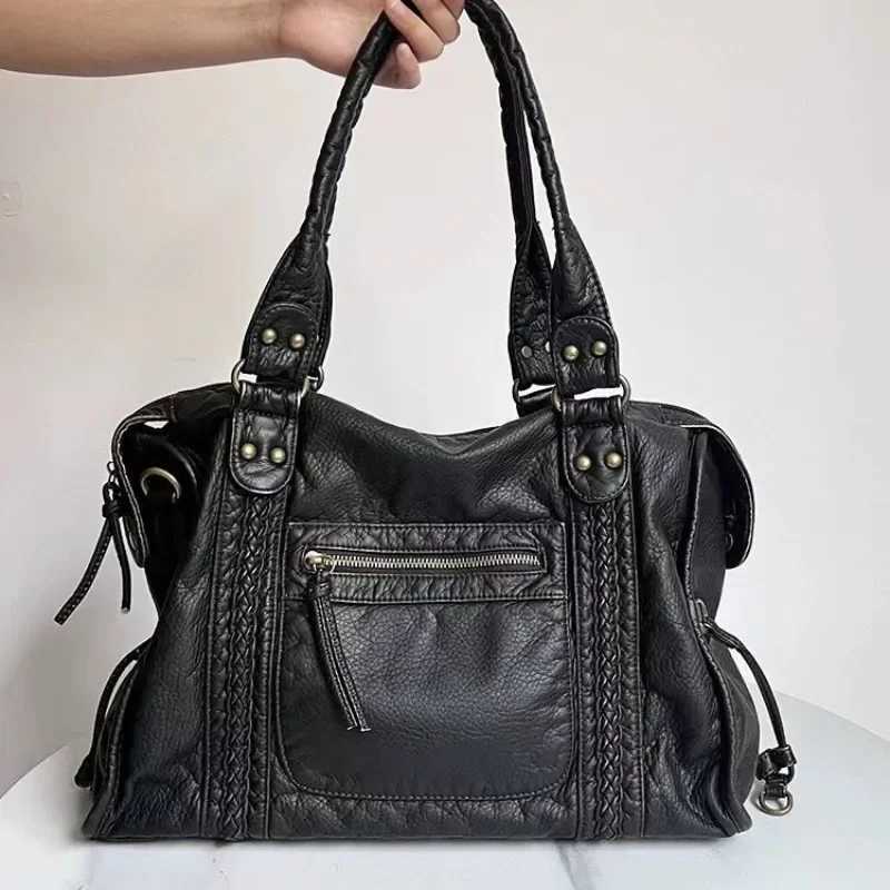 Large Capacity Fi Bag Vintage Wed Leather Bag Y2K Spicy Girl e Shoder Crossbody Bag Purses and Handbags Z250206