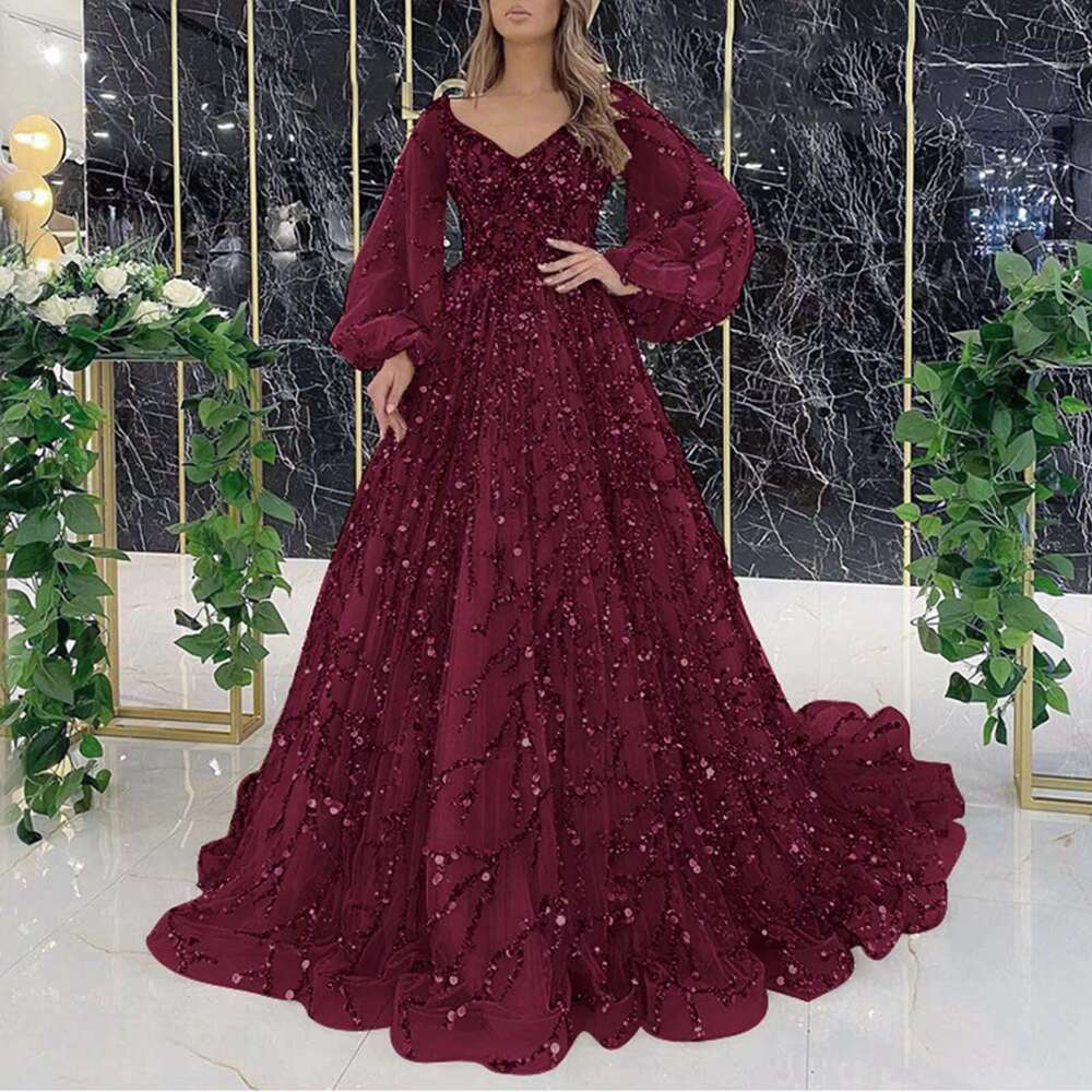Sequins Evening Party or Length For Women Mesh Long Sleeve A-e Slim Waist Club Dress Female Backless Prom Dresses R250206