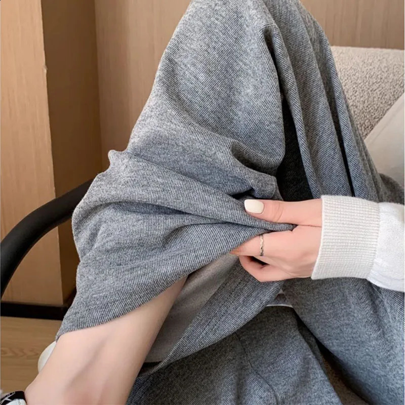 Autumn Maternity Long Pants Drawstring Across Belly Elastic Waist Clothes for Pregnant Women Casual Pregnancy Wide Leg 250206