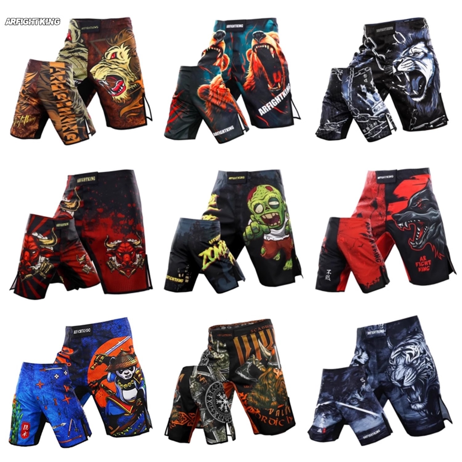 Muay Thai Pants Breathable Fight MMA Shorts Men Women Junior Gym Martial Arts Grappling Kickboxing Cage Fighting Training Trunks