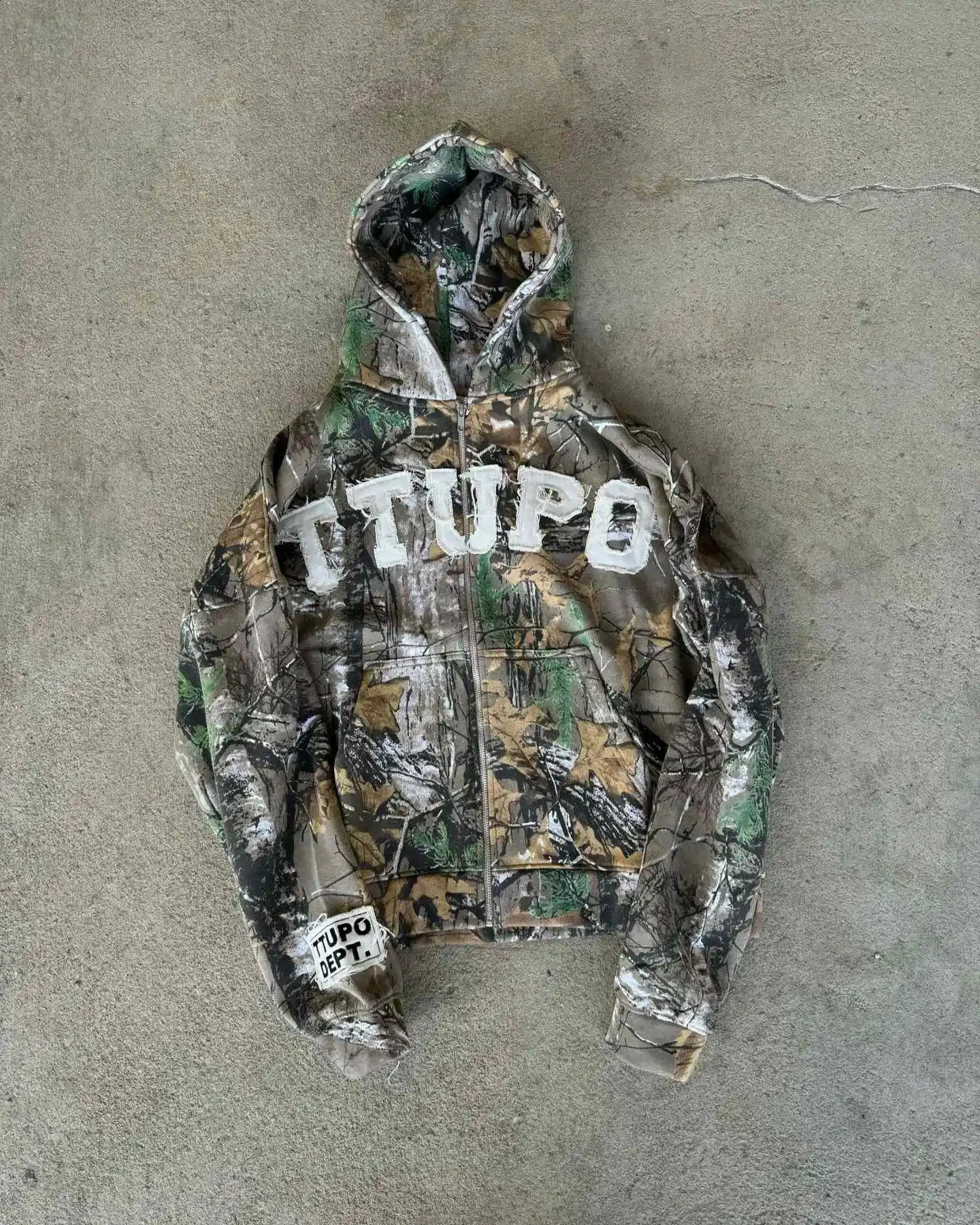 2000s Hip Hop Streetwear Oversized Camouflage Zipper Sweatshirt Retro American Street Hoodie Unisex Casual Camo Hoodie 250206