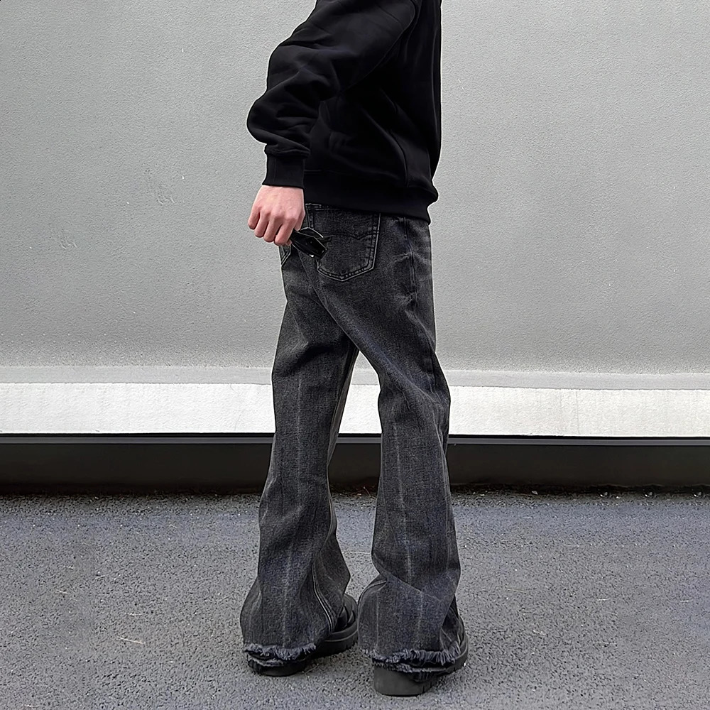 Wide Leg Jeans Mens Black Loose Straight-leg Flared Trousers Summer Casual Streetwear Vintage Spring High Street Y2k Denim Pants 250206