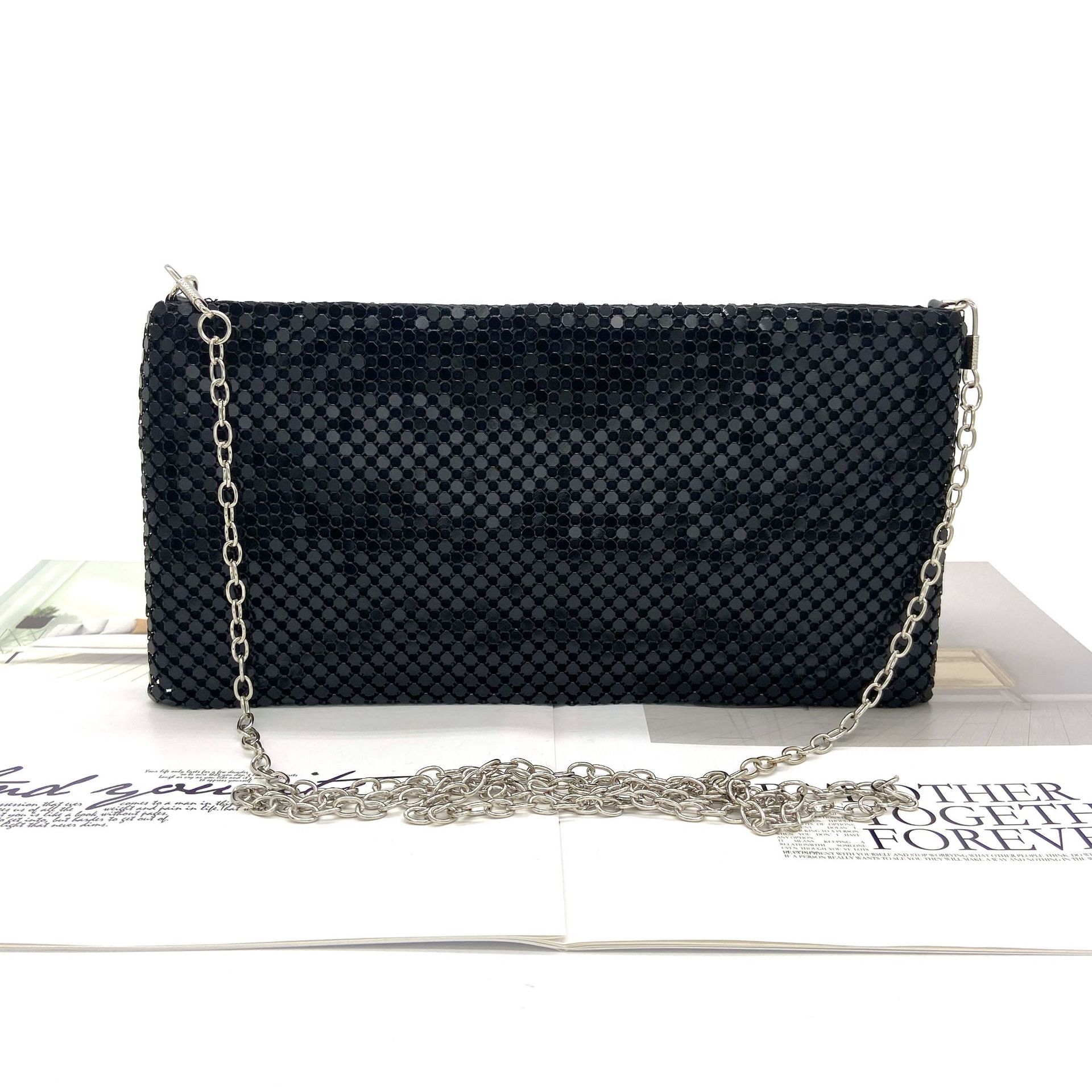 New Sequin Hand-Held Party Gown, Aluminum Foil Dinner Handbag, Change Phone Bag, Clutch Purple
