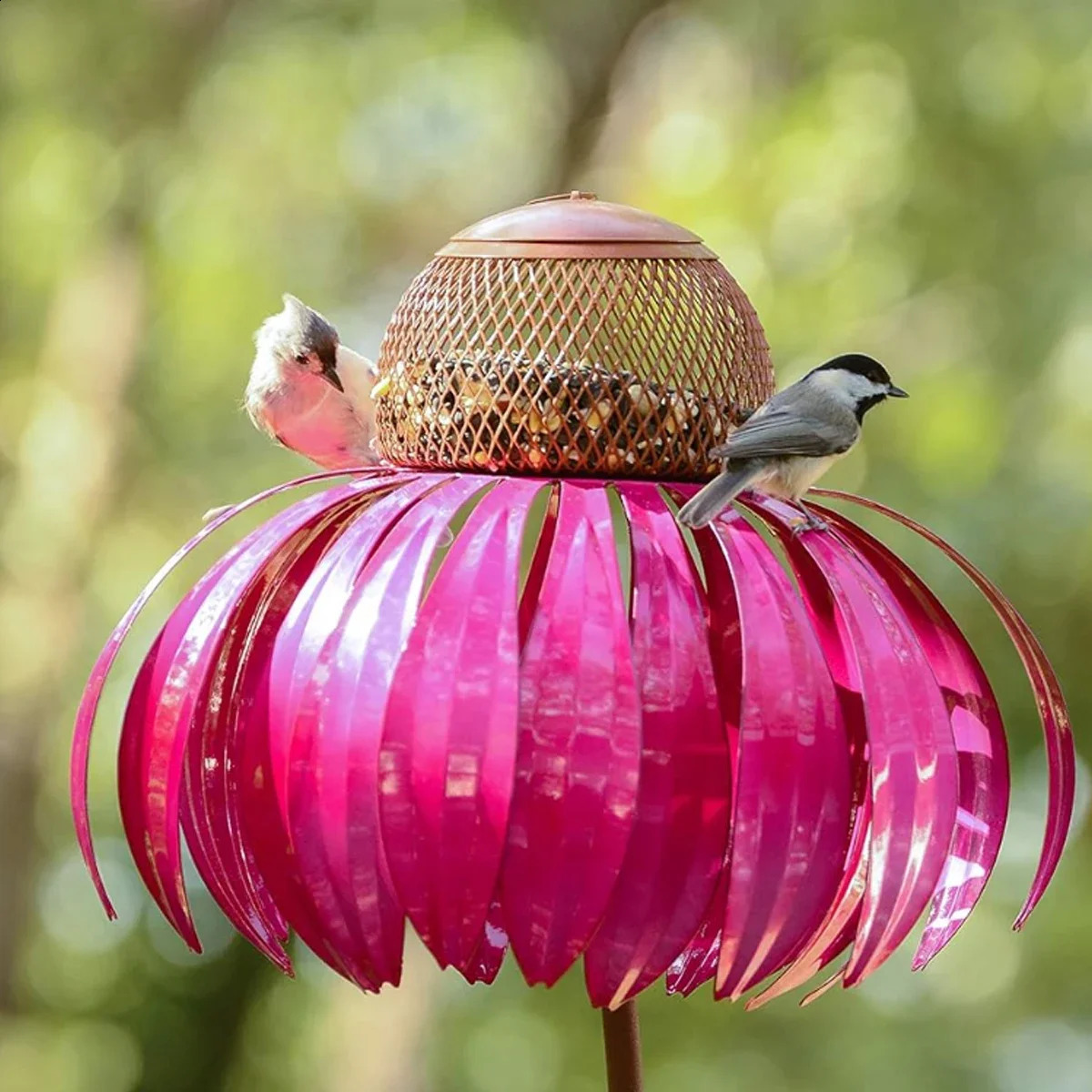 1pc Vertical Bird Feeder Anti Squirrel and Hummingbird Feeder Art Metal Flower Rack Outdoor Garden Yard Decoration 250121