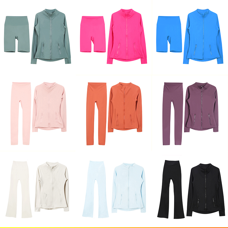 Workout set Women Designer Yoga Sets jackets shorts leggings skirt Push Fiess sets High Waist Sports Jackets Zip Up Coat Elastic Sportswear Outfits Pa