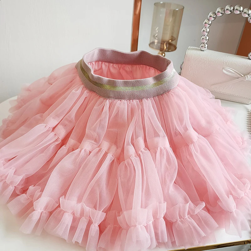 Baby Girls Tutu Skirt Fluffy Children Ballet Kids Pettiskirt Baby Girl Skirts Princess Tulle Party Dance Mesh Cake Skirts 250206