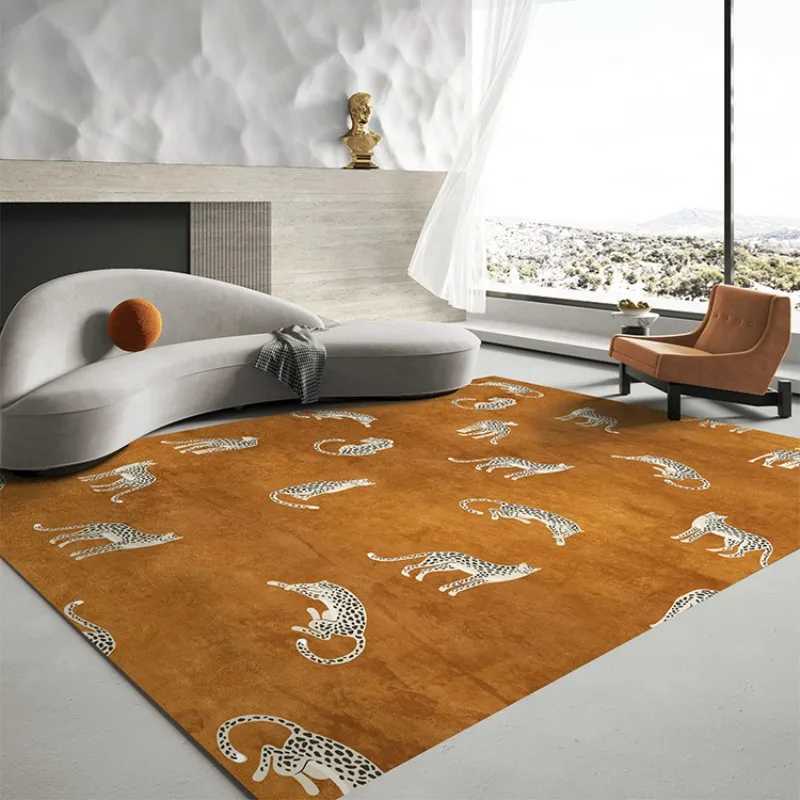 Light Luxury Plush Lounge Rug Home Bedroom Decor Leopard Print Carpet Thicken Study Non-slip Mat Nordic Carpets for Living Room Z250206