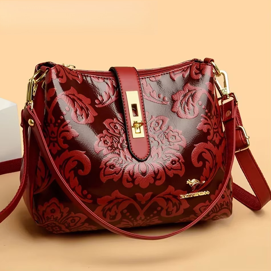 3 Layers 2025 Handbags Women Designer Casual Shoulder High Quality Leather Crossbody Bags For Female