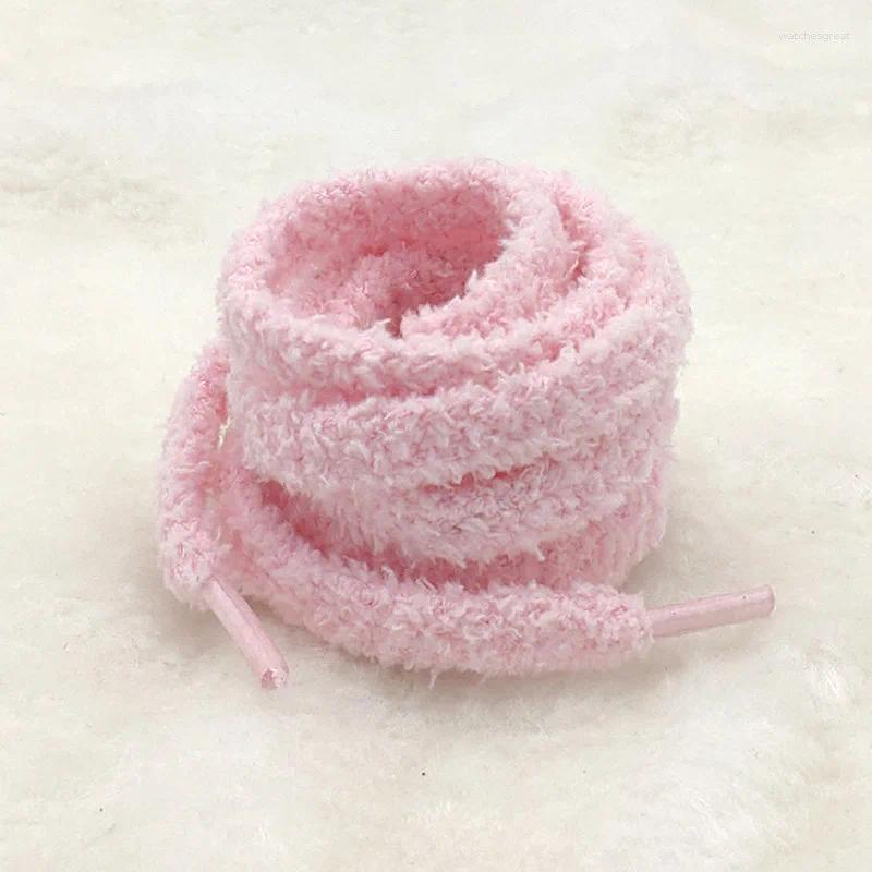 Shoe Parts Flat Shoelace Fluffy Shoelaces 1.5cm Width Plush Rope Laces For Shoes Casual Sneakers 120cm Strings Accessorie