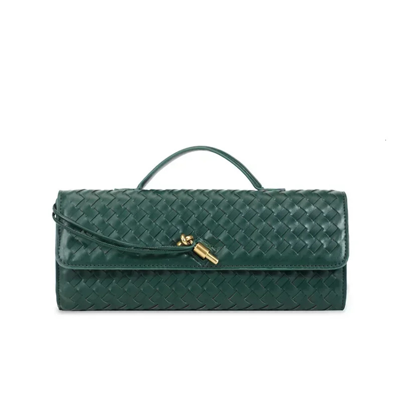 Pu Leather Single Shoulder Evening Party Handbag Crossbody Bag New Hand-Woven Soft Handbags For Women Gender Neutral