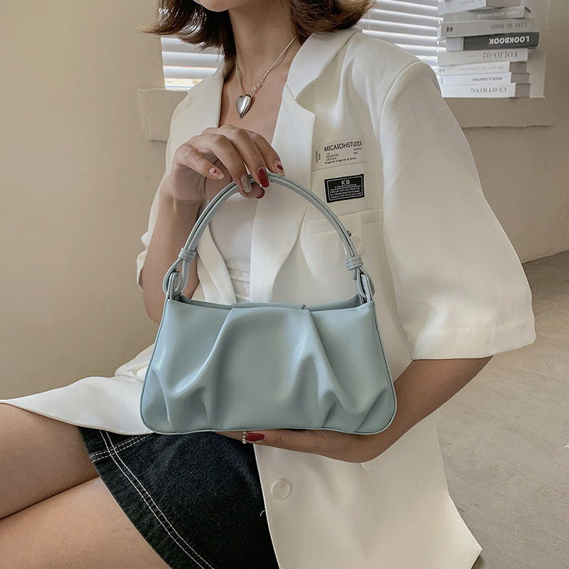 Women's Pleated Cloud Bag - Portable Summer Shoulder Tote with Trendy Design