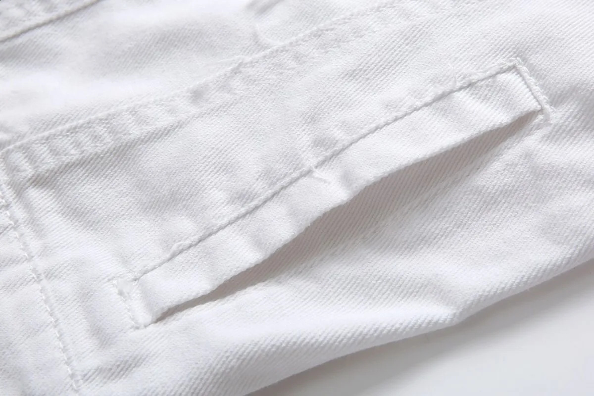 Summer Mens Ripped Denim Vest Male Tank Top Washed Jeans Waistcoat Man Retro Cowboy Hip Hop White Sleeveless Jacket 250206