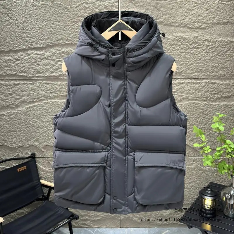 Mens Vest Autumn Warm Sleeveless Jackets Male Winter Casual Waistcoat Vest Plus Size Zipper Pocket Coat Homme Clothing 250206