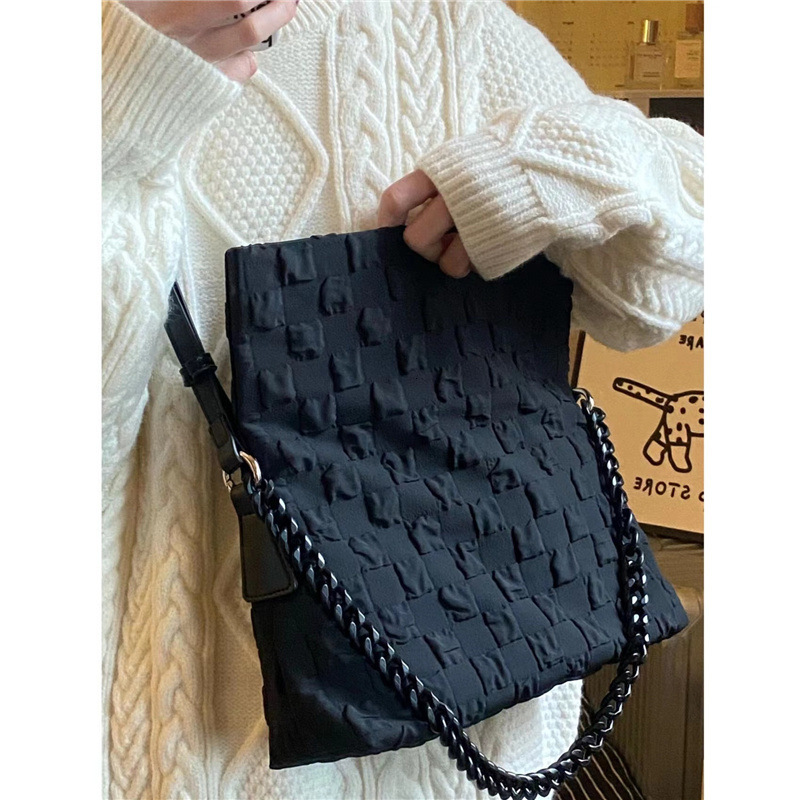 Bag Chain Messenger Canvas Armpit Crossbody Bag, Niche Texture Ins Korean Version 2024 New Women's Bag