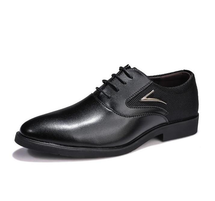 Men Fashion Leather Dress Shoes White Yellow Black Blue Formal Business Oxford Classic Style Shoes