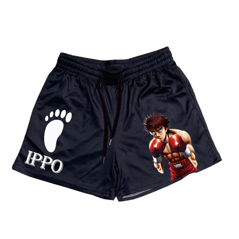 Hajime no Ippo Anime Shorts Men Makunouchi Manga Print Gym Shorts Quick Dry Mesh Short Pants Cosplay Fitness Baggy Boxing Shorts