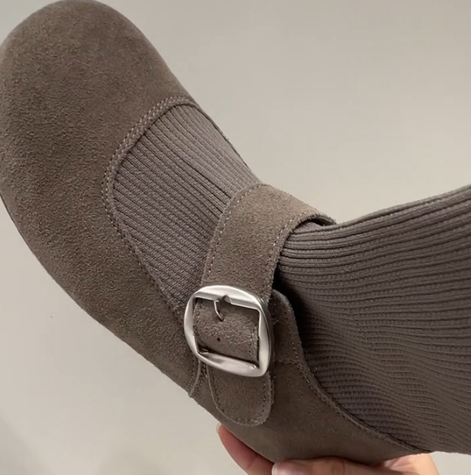 Women Boots Early Spring Round Toe Simple Sweet Style Fashion Triple Grey Free shipping