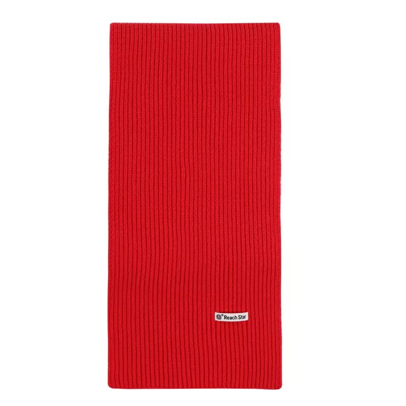 T140 all-match knitted scarf for girls high-end solid color thick warm neck protection winter cold-proof wool scarf