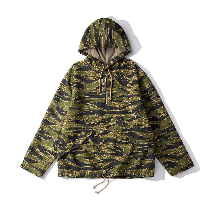 Camo Hooded Windbreaker Coat, Combat Jacket, Camping Hiking Hunting Outdoor Trekking Parka ECWCS PARKA