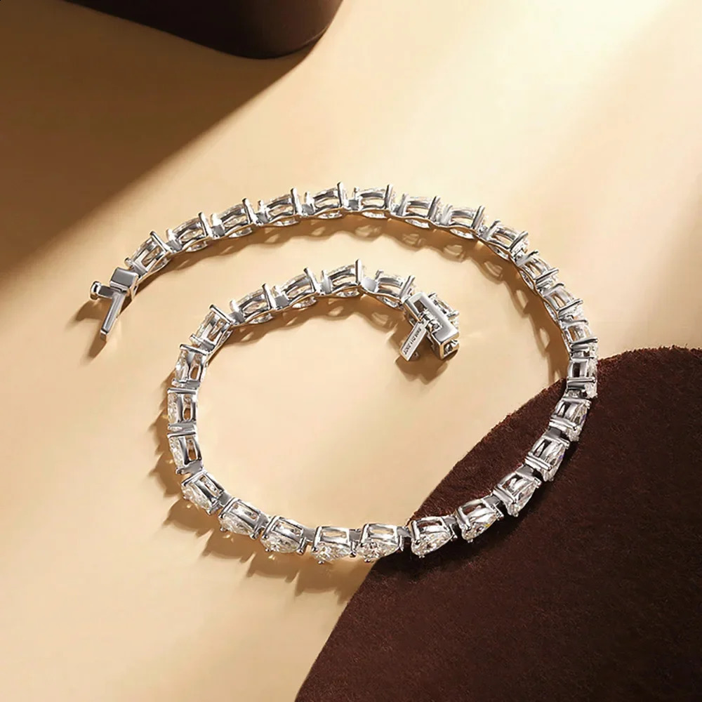 3*5mm Pear Cut All Diamond Tennis Bracelet For Women S925 Silver Plated White Gold Waterdrop Shape Jewelry with GRA 250121