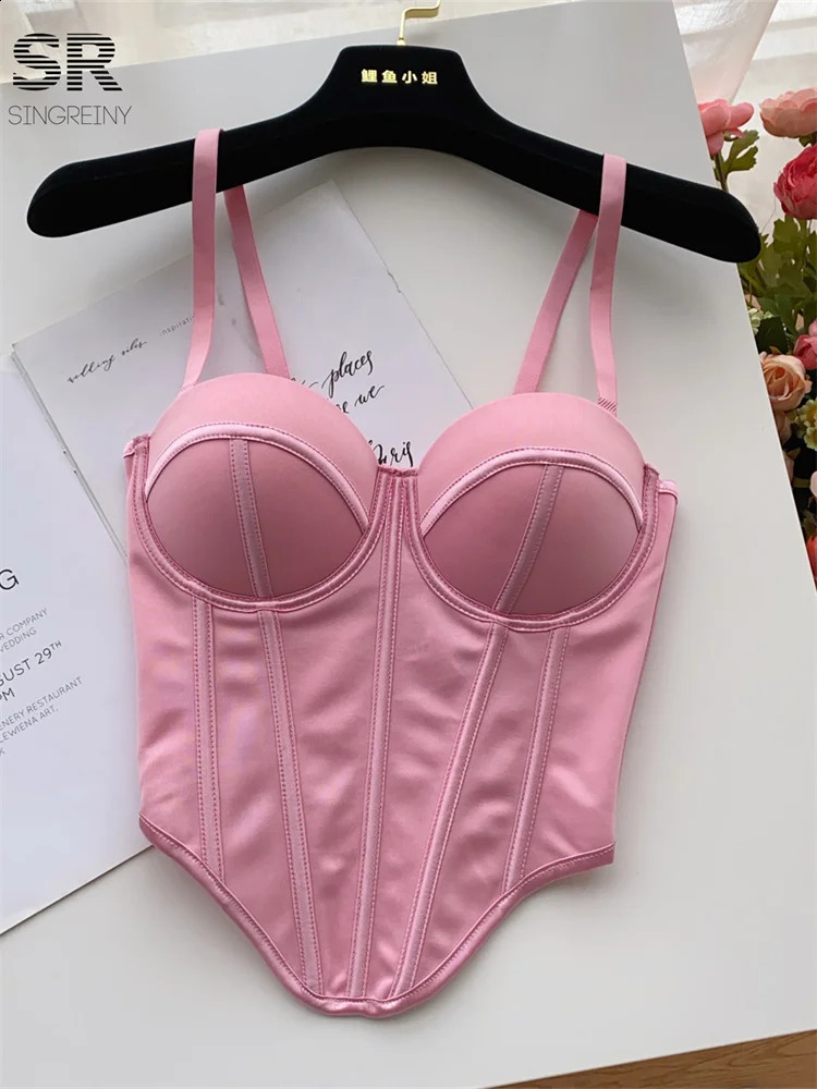 SINGREINY Fashion Sexy Camisole Women est Slim High Quality Bra Ladies French Sleeveless Solid Senior Summer Tank Top 250206