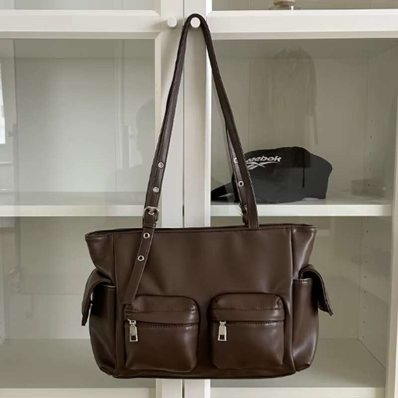 New Multi Pocket Motorcycle Fashion Women's Versatile Sier Crossbody Shoulder Bag