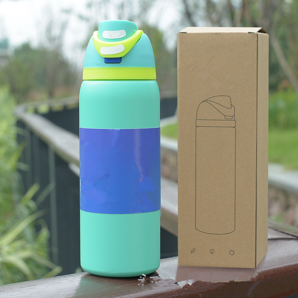 24 OZ 32 Oz Insulated Water Bottles with Straw Stainless Steel Tumblers Cups BPA-Free Sports Drinking Mugs Great for Travel 0423