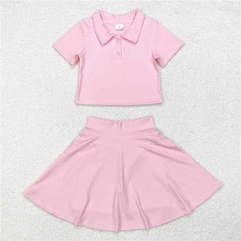 Clothing Sets Baby Girls Swimsuits Knit Knee Length Active Wear Athletic Pink Color Boutique Kids Designer Clothes Dress Shorts