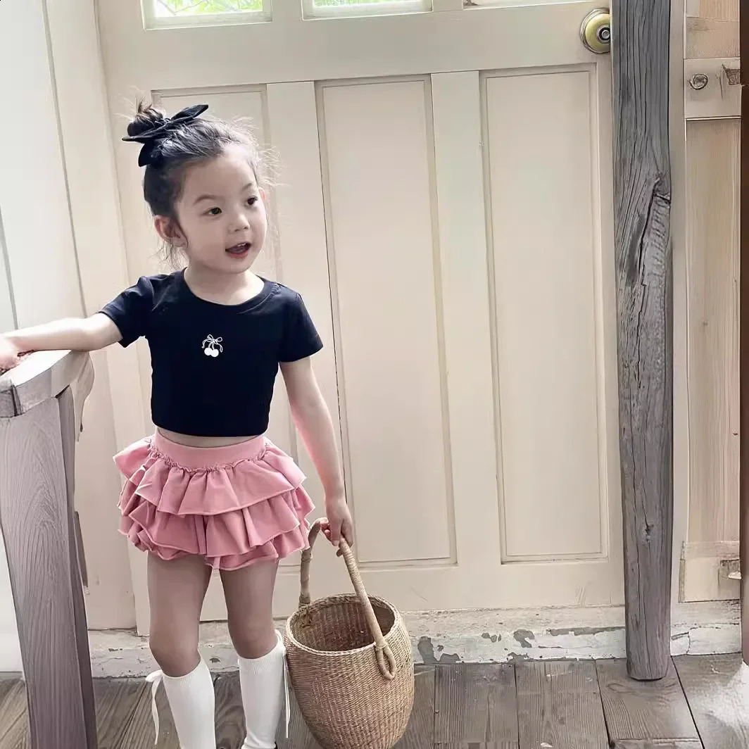 Girl Skirt Princess Girls Summer Korean Style Ballet Style Cake Short Children A-line Skirt Baby Girl Fashion Solid Half Skirt 250206
