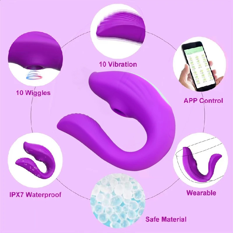 10 Modes Sucker Vibrator for Women Wearable Bluetooth APP Control G Spot Massager Oral Suction Blowjob Sex Toys Erotic for Adult 250114