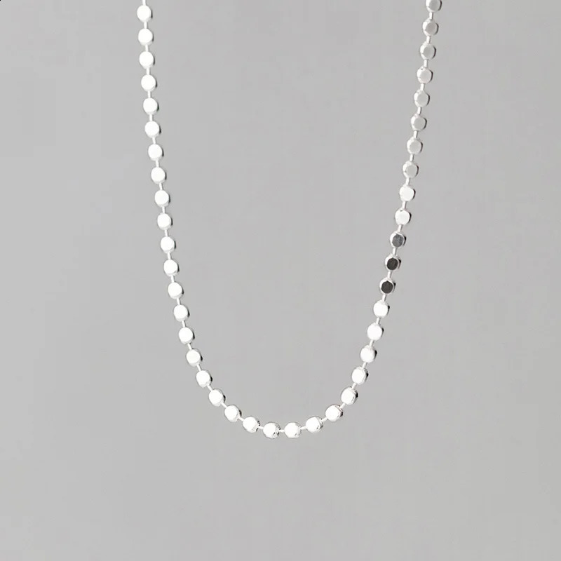 INZATT Real 925 Sterling Silver Bead Chain Choker Necklace For Fashion Women Classic Fine Jewelry Minimalist Geometric Bijoux 250120