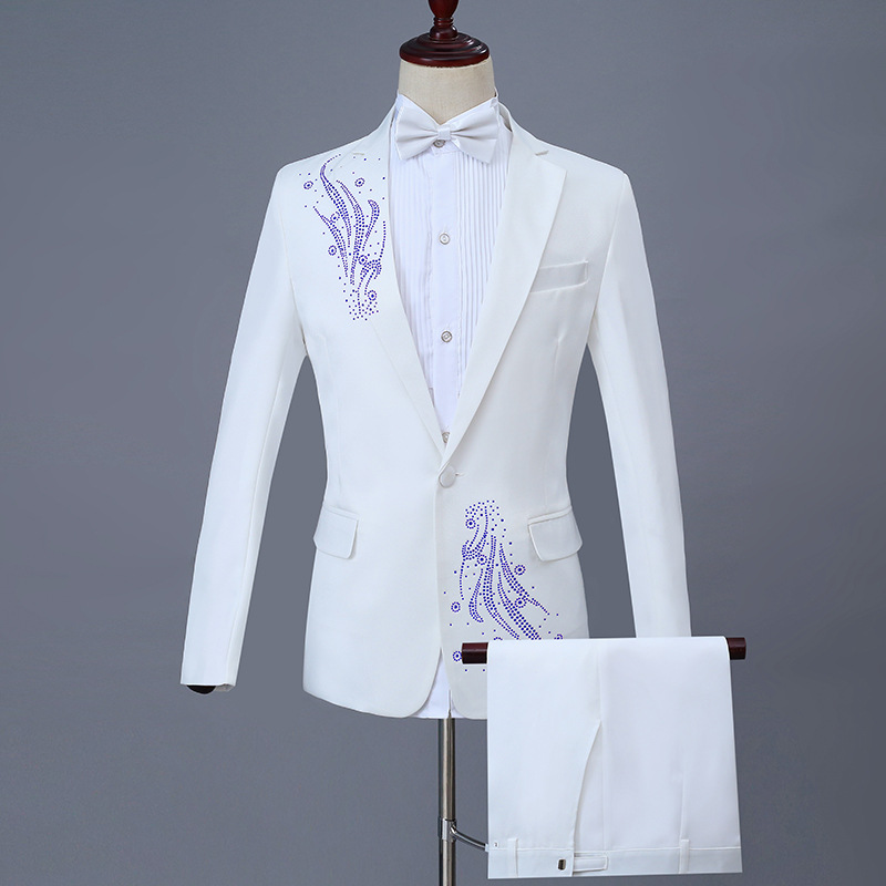 K840 Men's Jacquard Suit - Wedding Dress & Groom Performance Clothes for Spring Events