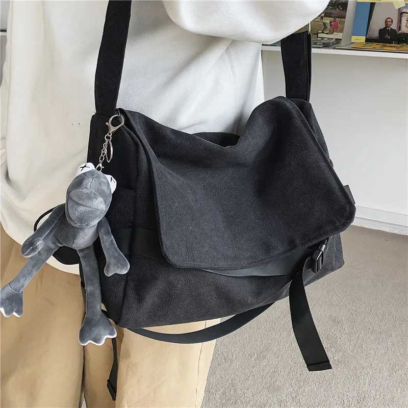 New Free Delivery Canvas Crossbody For Ladies Large Capacity Shoder Casual Girls Students School Bags Fi Men Messenger Bag Sahel Z250206 Designer Bag 