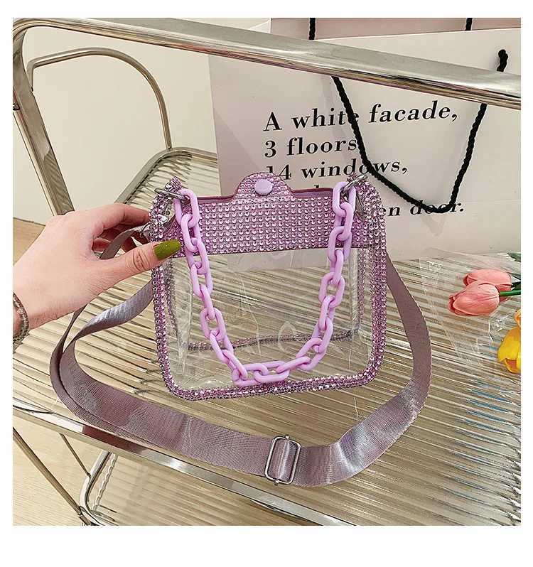 Clear Bag for Wen PVC Transparent Clear Shoder Crossbody Bag Chain Purse Handbags Stadium Approved Sahel Bag Gift Y250205