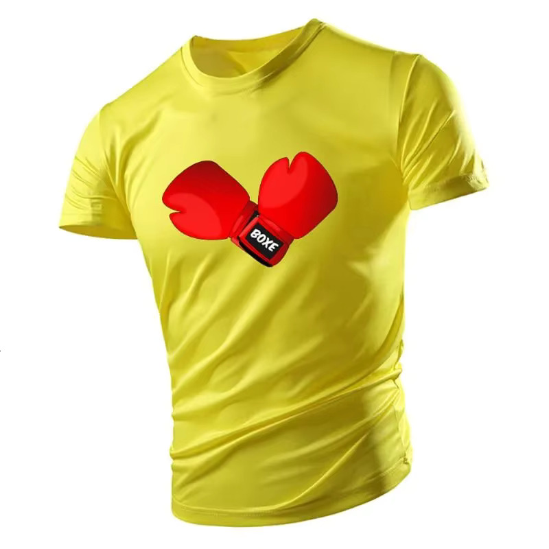 Red Boxing Gloves Graphic Gym T Shirts For Men Fashion Summer Fitness 3D Printed T-shirt Loose Quick Dry Breathable Sports Tees