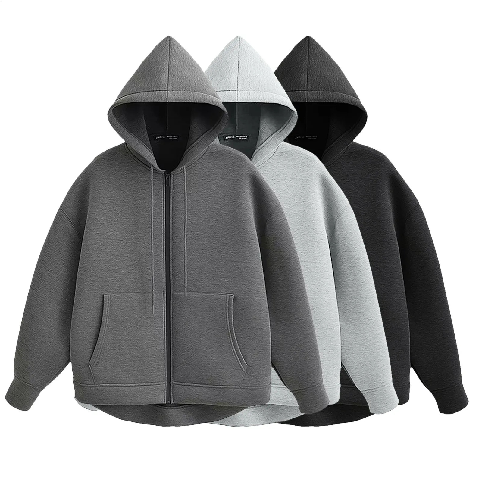 Winter Casual Hoodies Women Fall Zipper Coat With Double Pockets Oversized Loose Sweatshirt Fashion Lady Clothes 250206