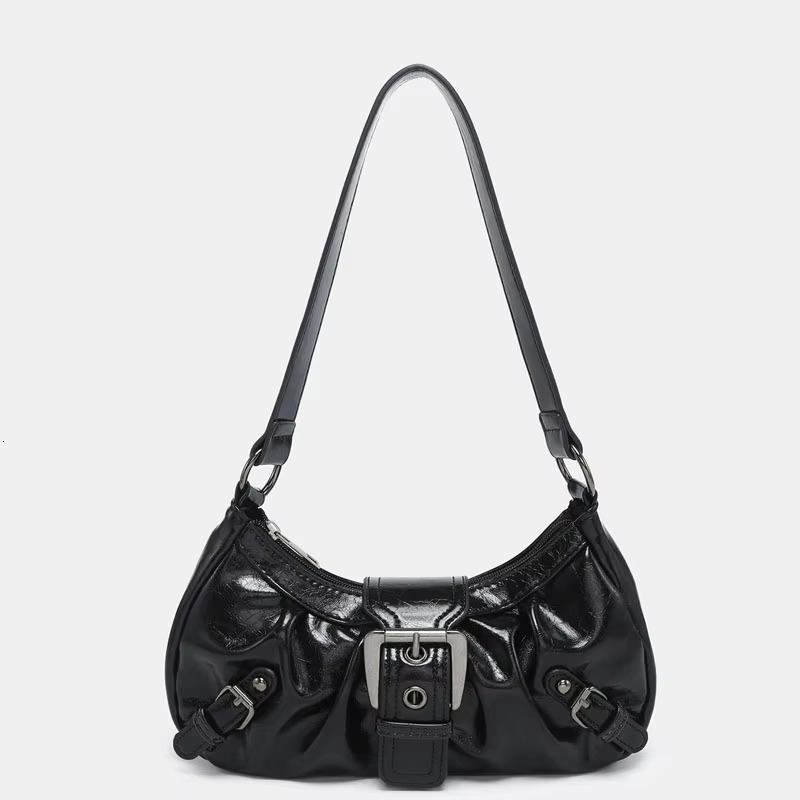 Spring Hot Selg Maillard Retro Small Spicy Girl Y2k Wasteland Style Vintage Leather Shoulder Armpit Bag PU Gender Neutral