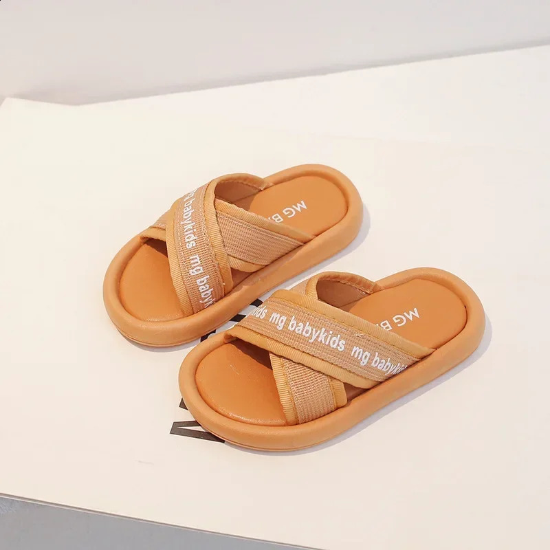Summer Fashion Kids Versatile Girls Slippers Flat Casual Children Cross Soft Korean Style Beach Shoes for Boys Open-toe 250206