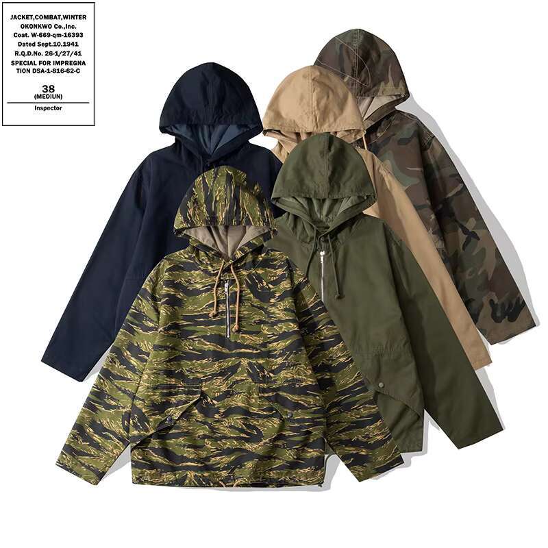 Camo Hooded Windbreaker Coat, Combat Jacket, Camping Hiking Hunting Outdoor Trekking Parka ECWCS PARKA