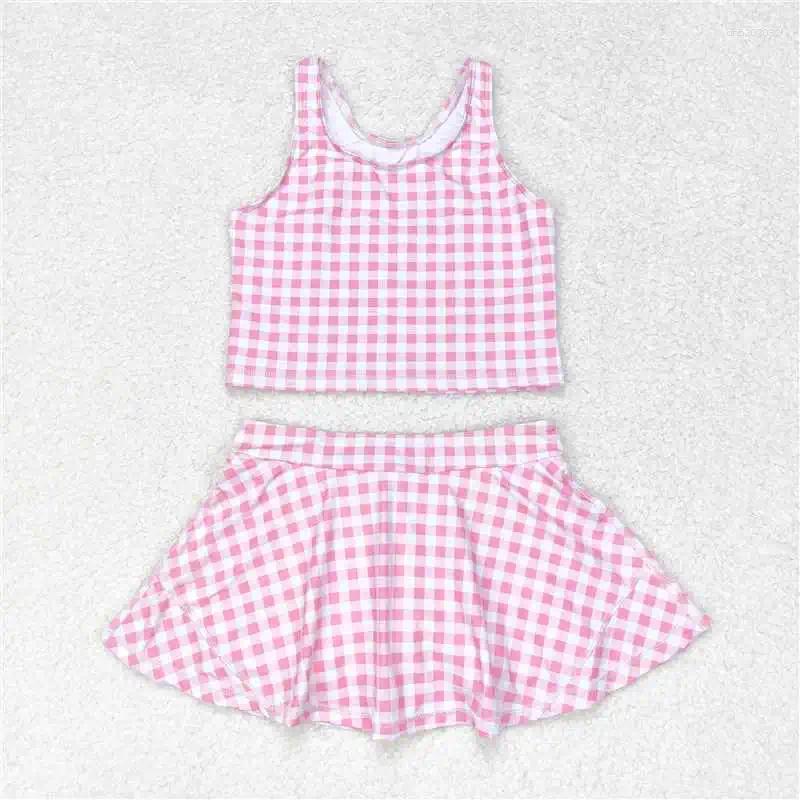 Clothing Sets Baby Girls Swimsuits Knit Knee Length Active Wear Athletic Pink Color Boutique Kids Designer Clothes Dress Shorts