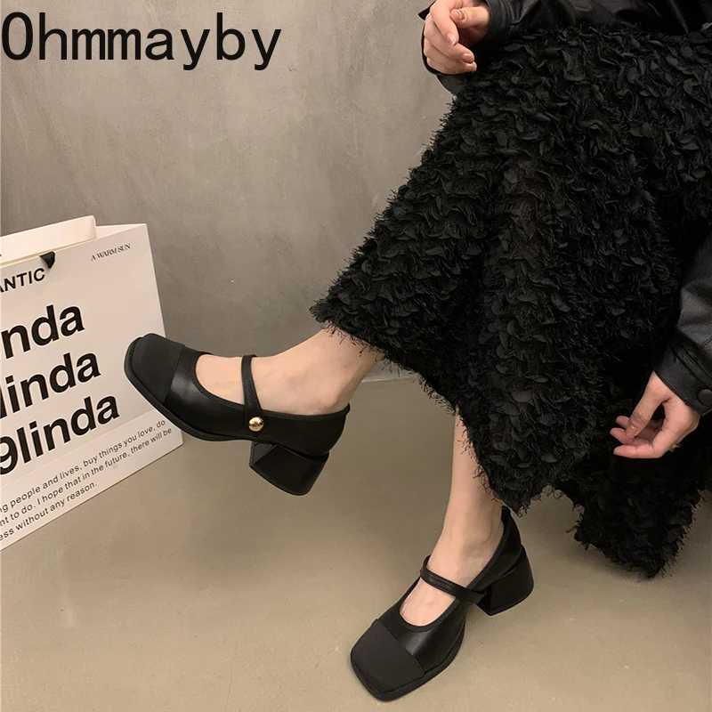 Designer Square Toe Women Mary Jane Shoes Fashion Shallow Mix Colors 2025 Spring Square Heels Party Dress ShoesC250117