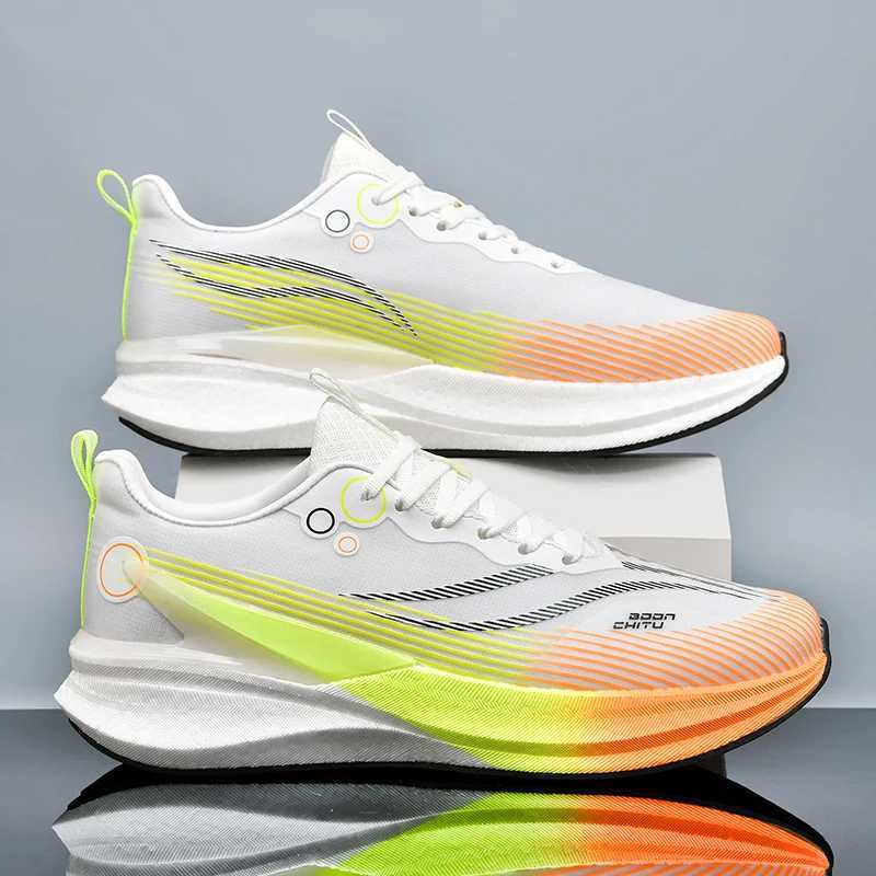 Speciality Carbon Plate Sports Running Shoes Marathon Air Cushion Men Breathable Lightweight Women Comfortable Nonskid SneakersC250206
