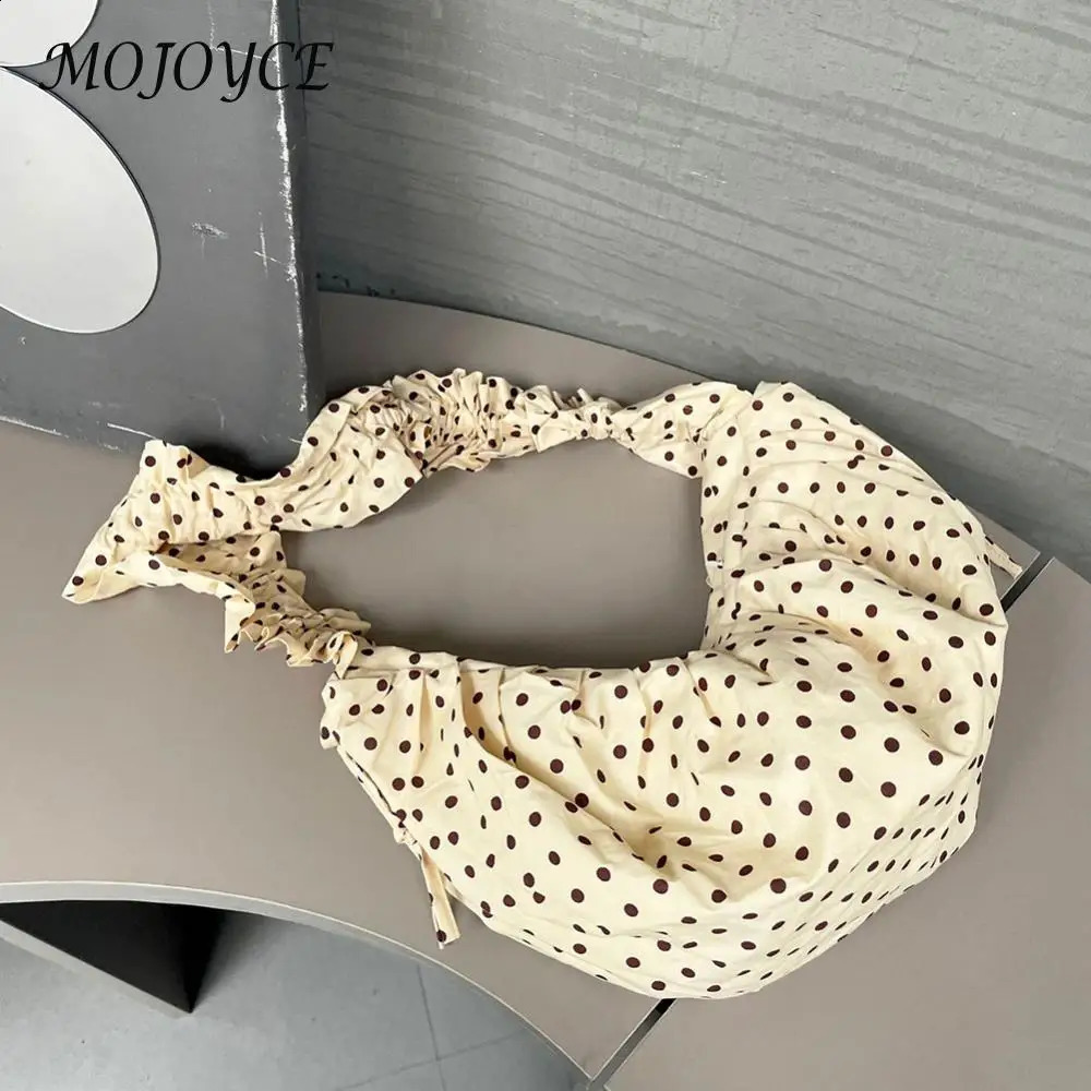 Women Retro Polka Dot Large Capacity Shoulder Bag Versatile Tote for Fashionable Outdoor Travel and Daily Use 250206